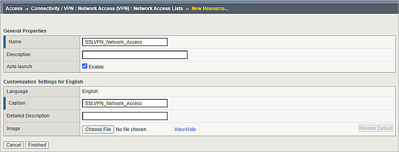 Screenshot of F5 Big-IP, Add Network Access 1